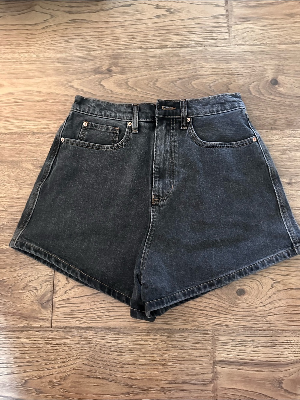 WeWoreWhat Black High-Waist Denim Shorts